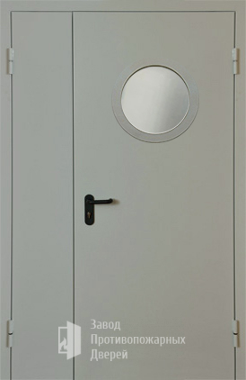 Фото двери «Полуторная с круглым стеклом EI-30» в Долгопрудному