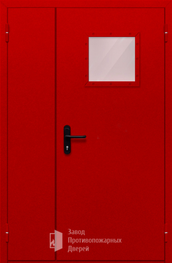 Фото двери «Полуторная со стеклопакетом (красная)» в Долгопрудному