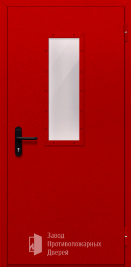 Фото двери «Однопольная со стеклом (красная)» в Долгопрудному