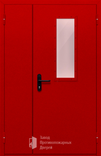Фото двери «Полуторная со стеклом (красная)» в Долгопрудному