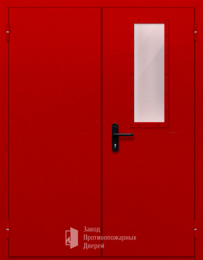 Фото двери «Двупольная со стеклом (красная)» в Долгопрудному