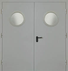 Фото двери «Двупольная с круглым стеклом EI-30» в Долгопрудному