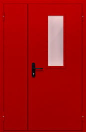 Фото двери «Полуторная со стеклом (красная)» в Долгопрудному
