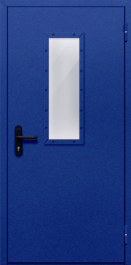 Фото двери «Однопольная со стеклом (синяя)» в Долгопрудному