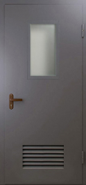 Фото двери «Техническая дверь №5 со стеклом и решеткой» в Долгопрудному