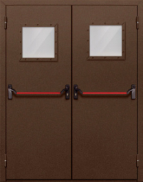 Фото двери «Двупольная со стеклом и антипаникой №58» в Долгопрудному